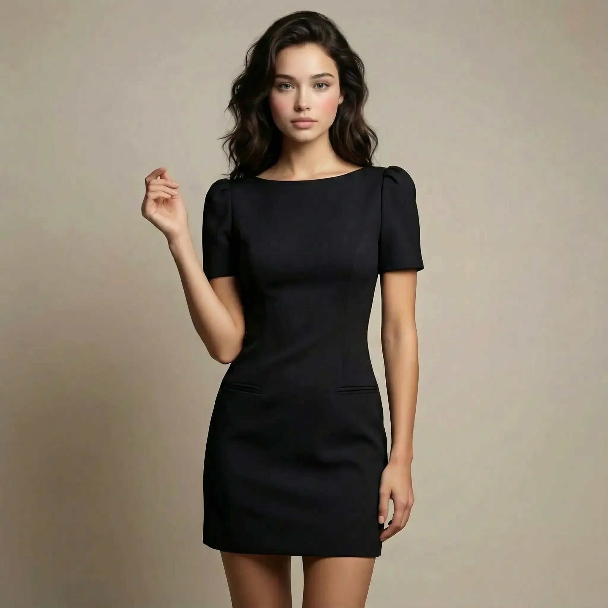 JANINE | Minivestido con mangas abullonadas