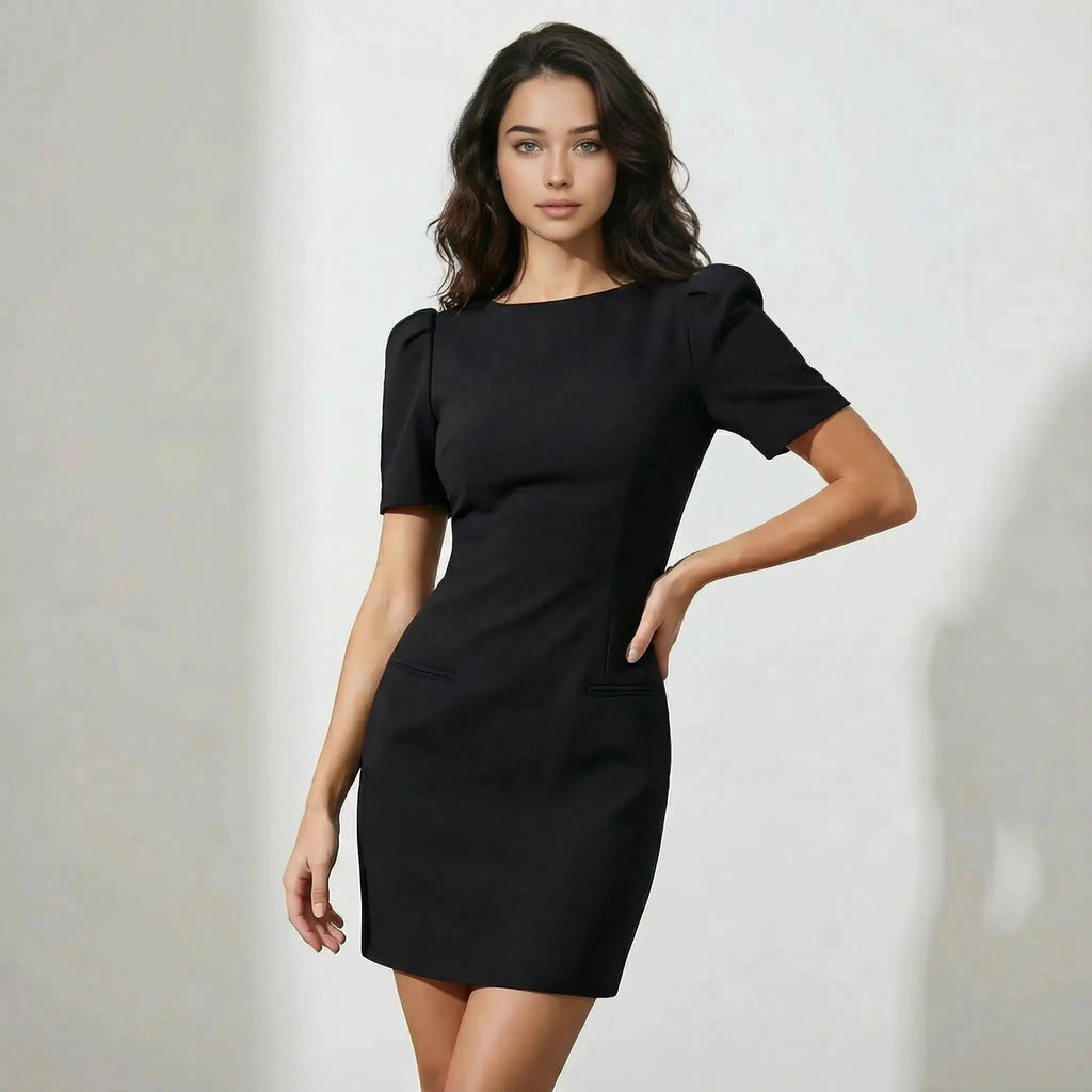 JANINE | Minivestido con mangas abullonadas
