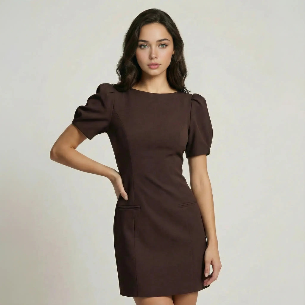 JANINE | Minivestido con mangas abullonadas