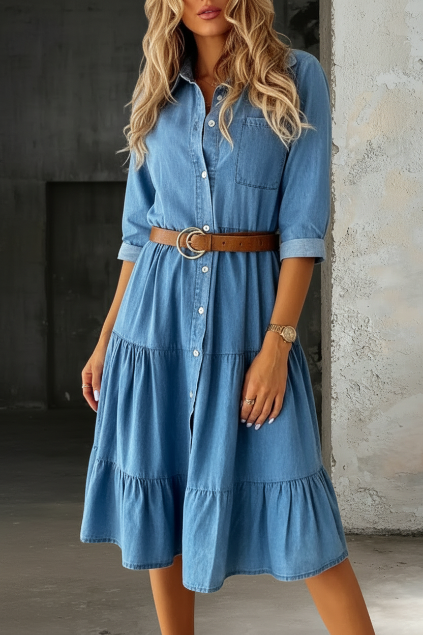 Barbara | Vestido casual elegante de mezclilla