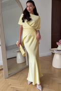 MELISA | Elegante Vestido de Satén Drapado