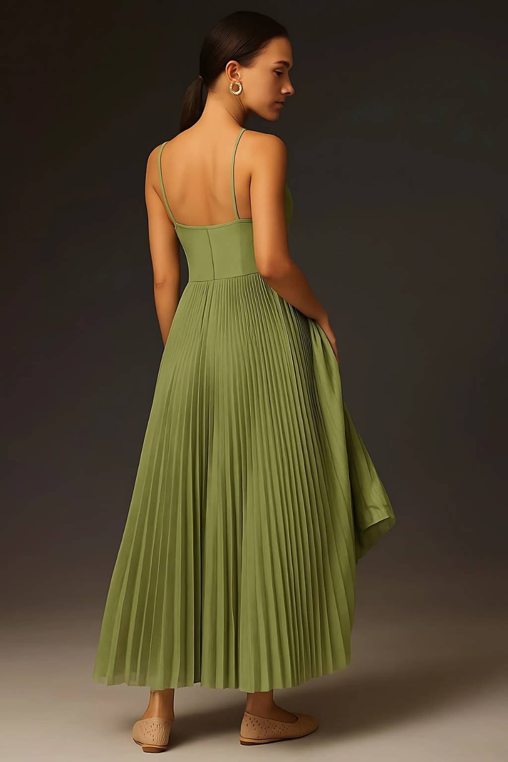 AURELIA | Vestido Maxí plisado fluido