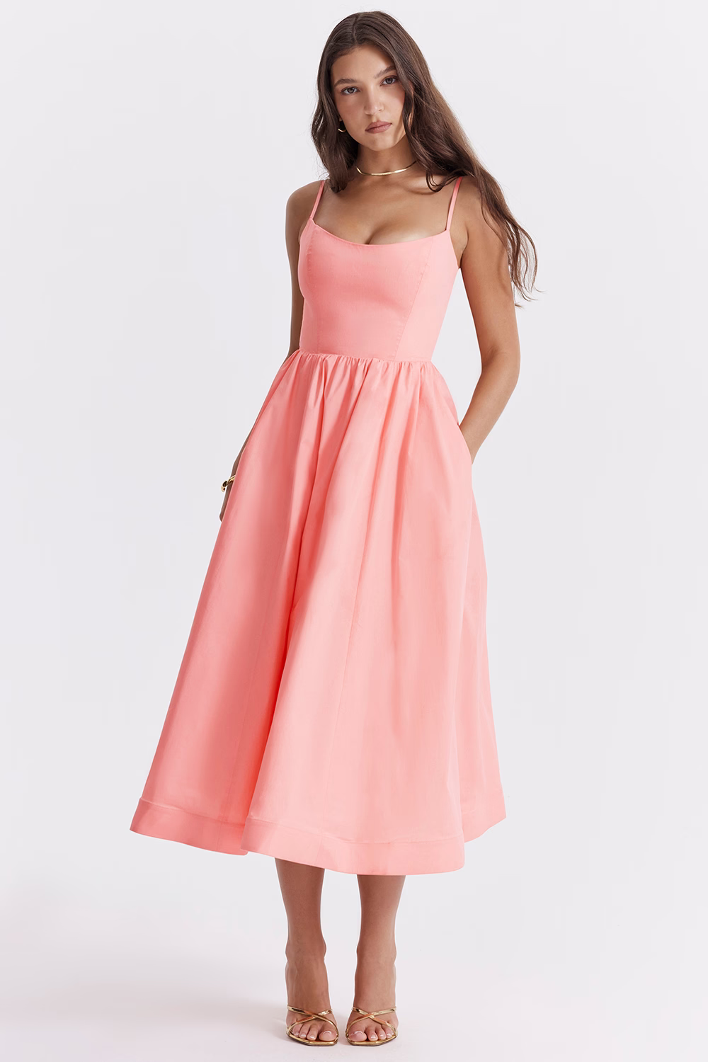 ESTELLE | Elegante vestido midi de corsé de verano