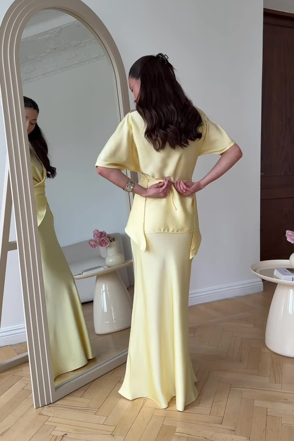 MELISA | Elegante Vestido de Satén Drapado