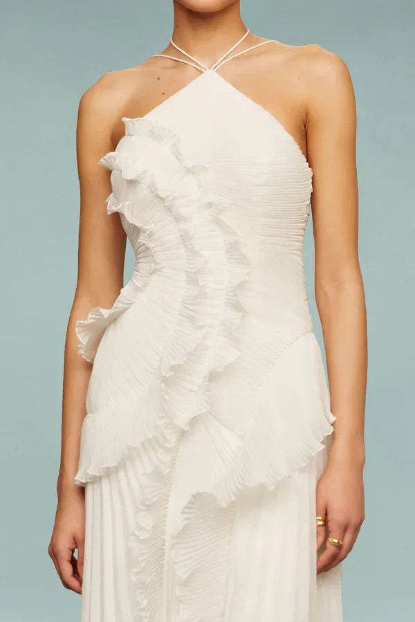 LIYANA | Vestido con volantes en espiral
