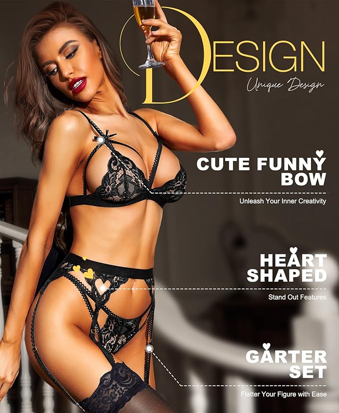VANESSA – Conjunto de lencería sexy con liguero