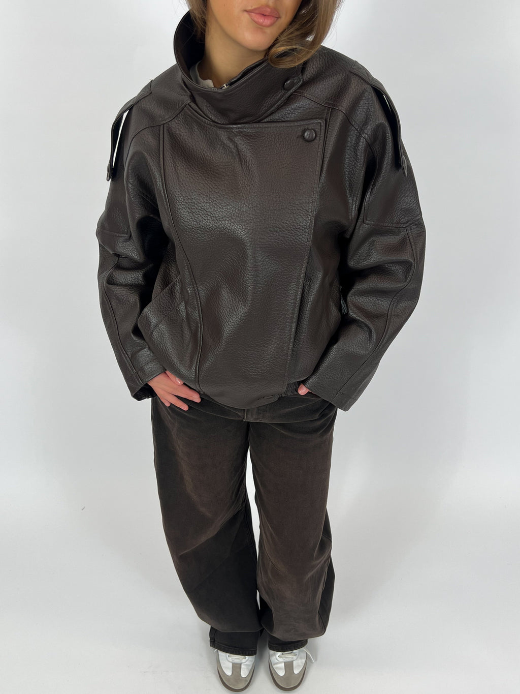 LAUREN | Chaqueta de Cuero Efecto Oversized