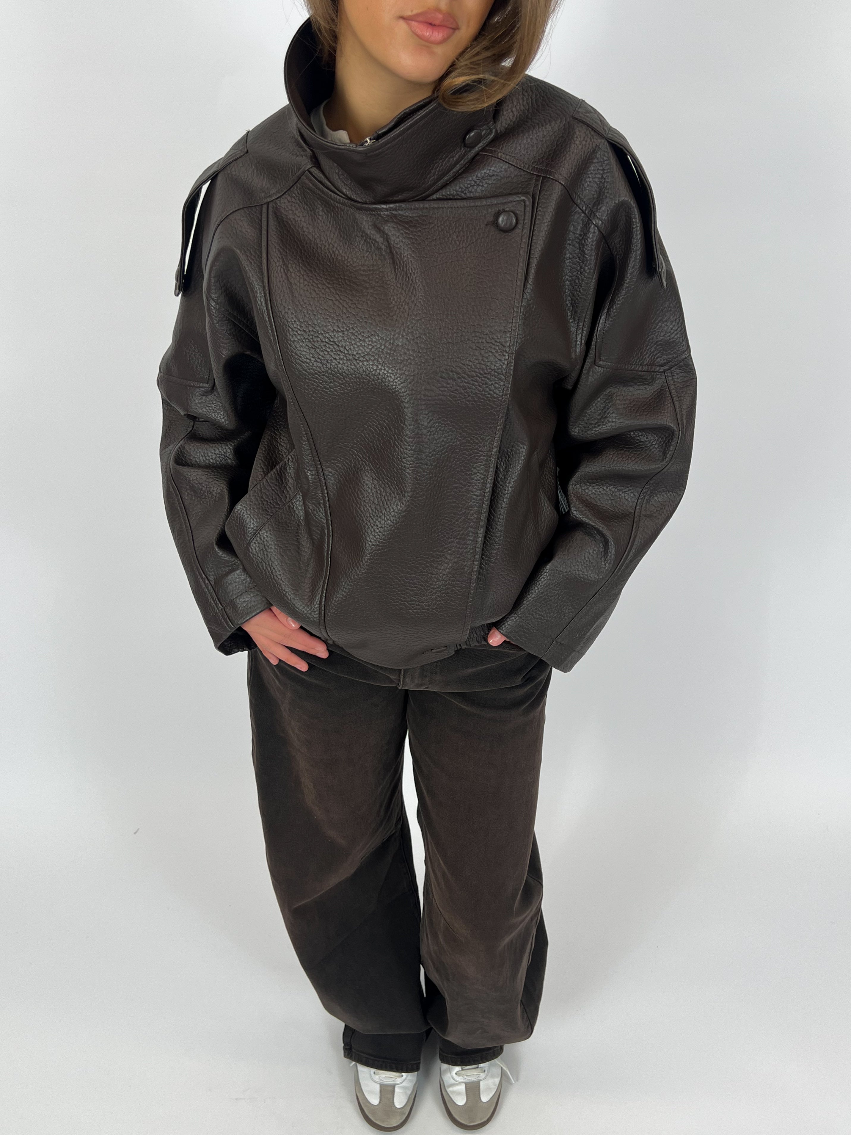 LAUREN | Chaqueta de Cuero Efecto Oversized