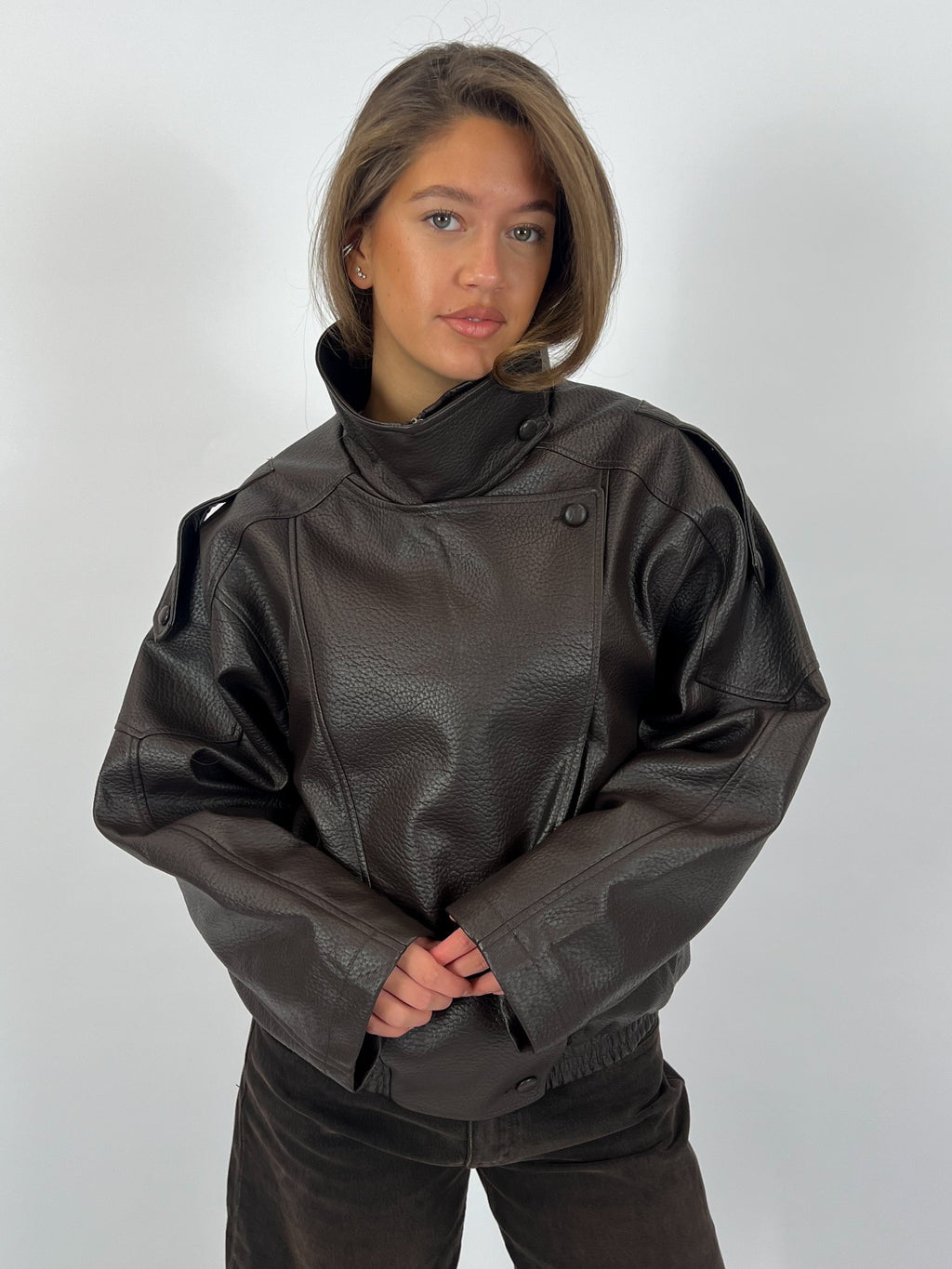 LAUREN | Chaqueta de Cuero Efecto Oversized