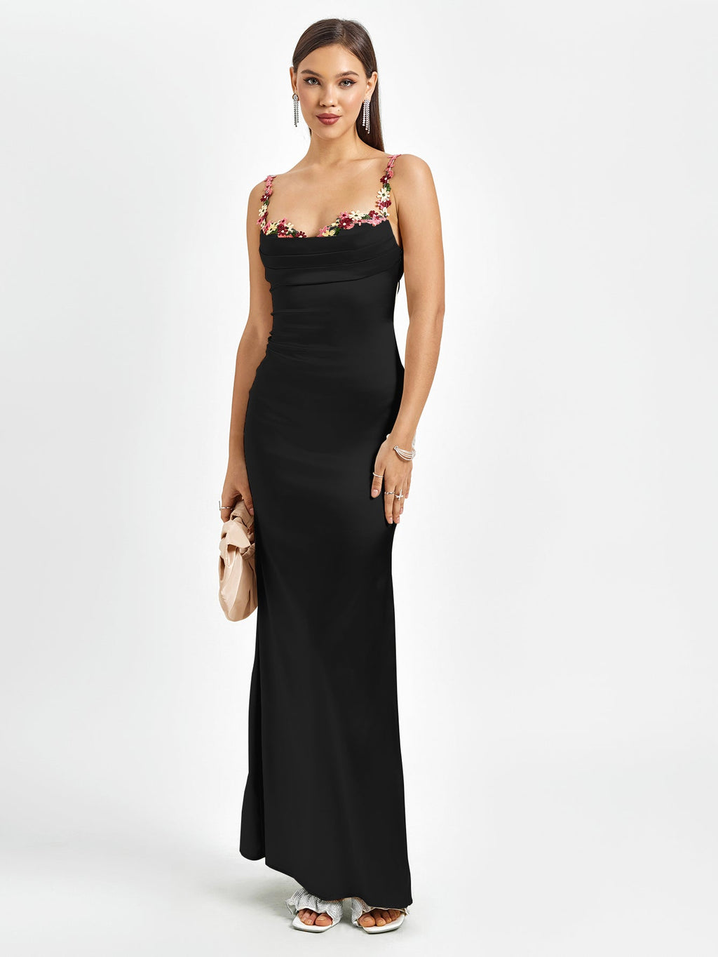 SARAH | Maxivestido de satén adornado