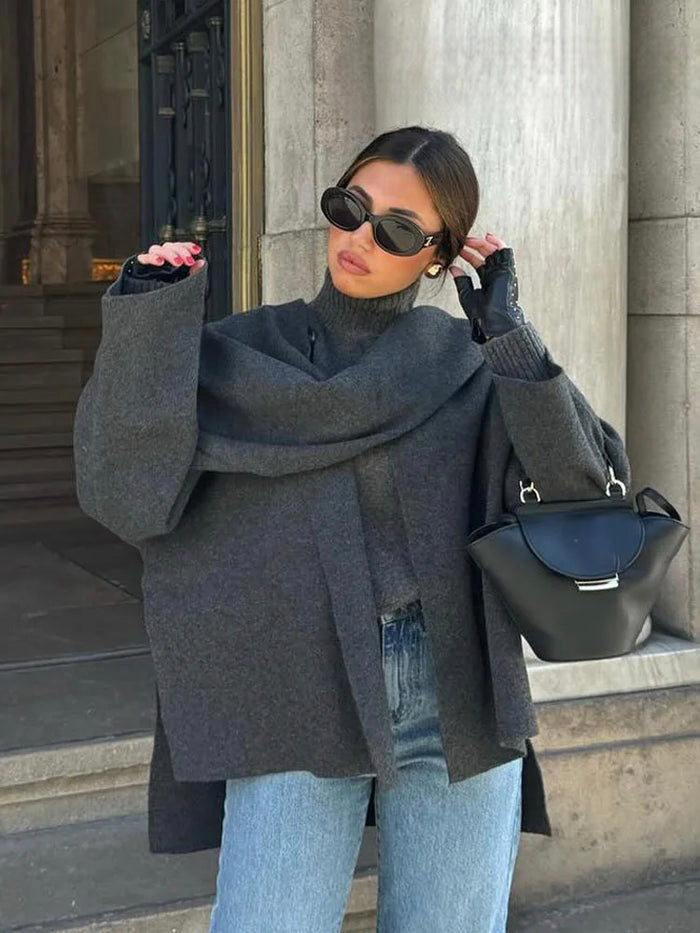 GRETA | Elegante abrigo con pañuelo