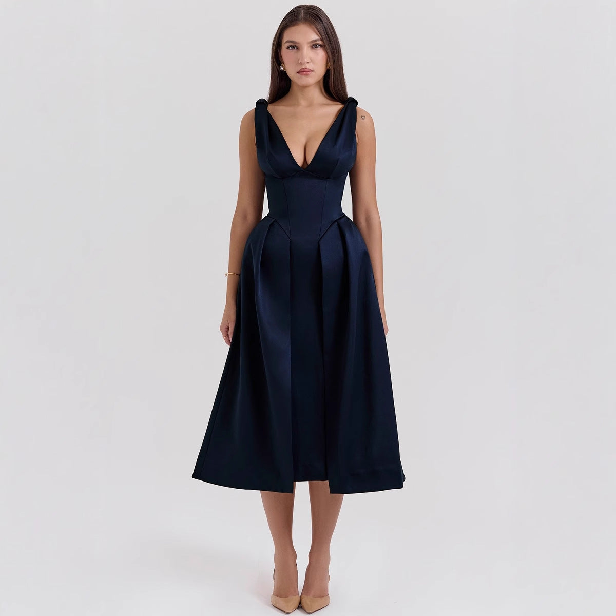PAMMY | Vestido midi de satén