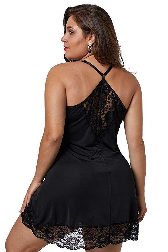 DIANA – Vestido de Noche Sexy Talla Grande con Encaje y Escote en V