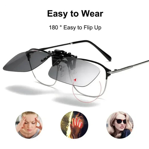 Clip de Sol Polarizado Plegable para Gafas Graduadas