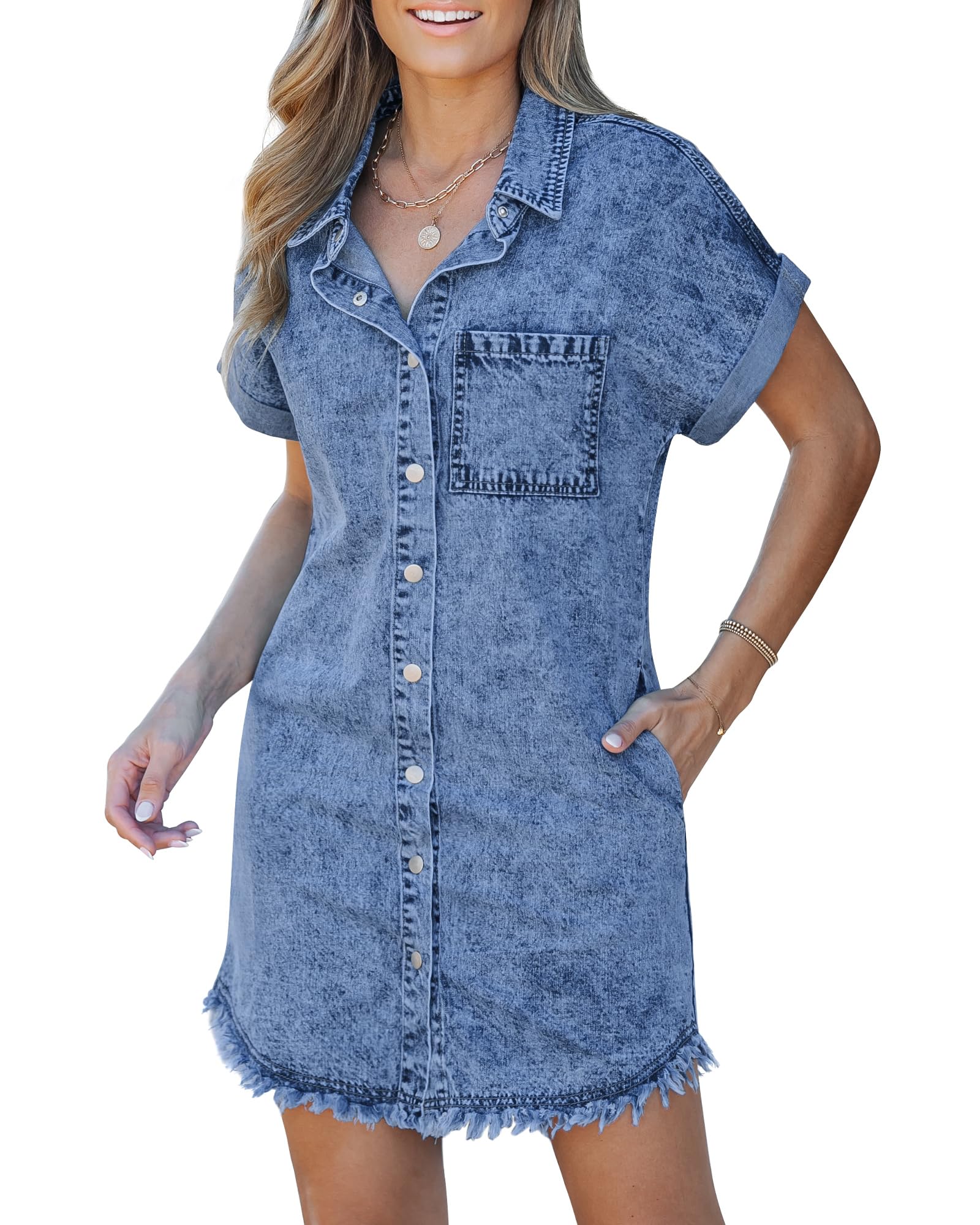 Kaelia | Vestido Camisa de Denim