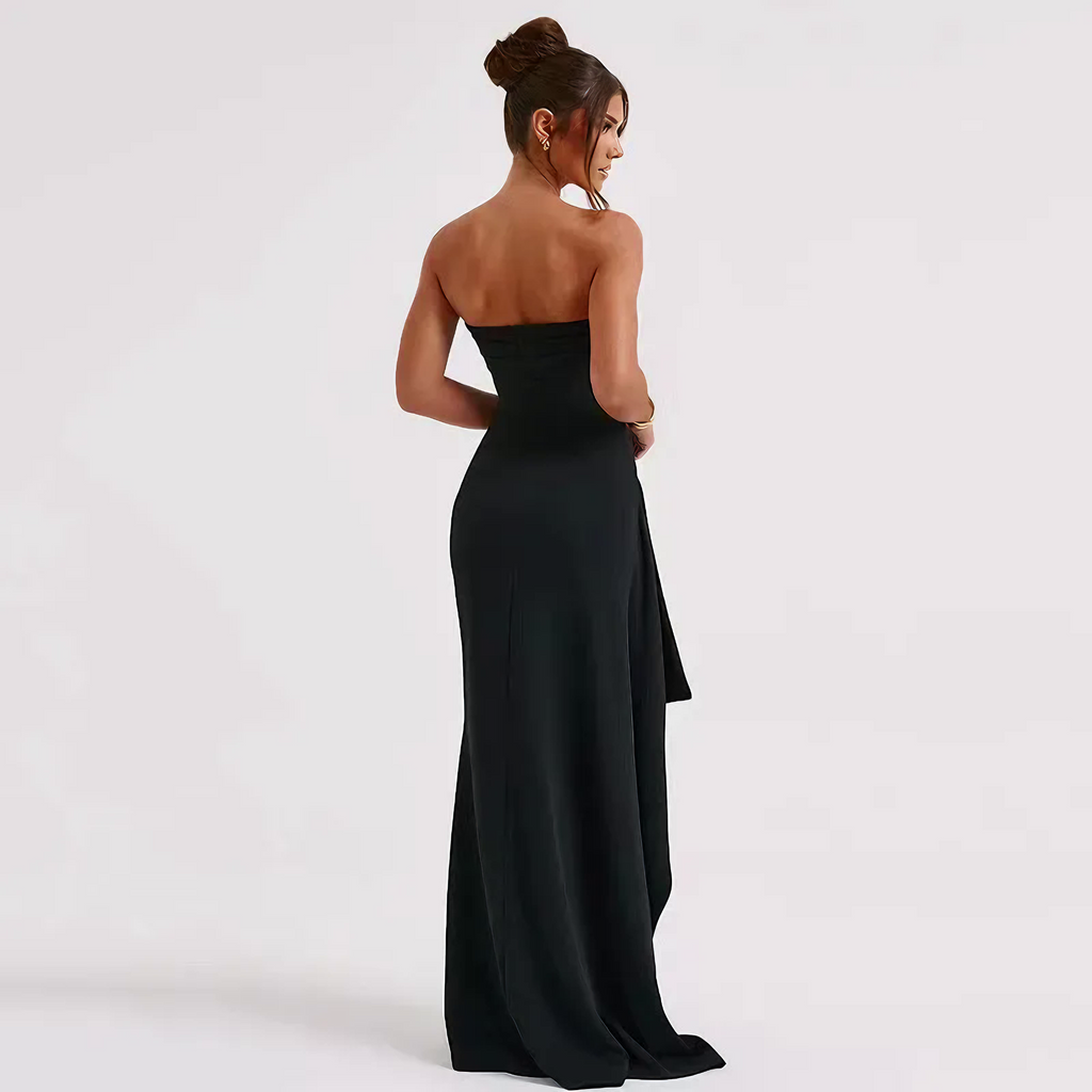 AZZURRA - Vestido Elegante Sin Espalda con Abertura