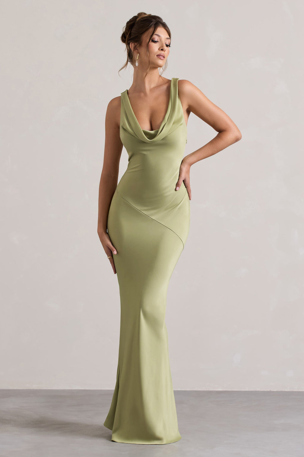 LENA | Vestido Maxí minimalista con escote drapeado