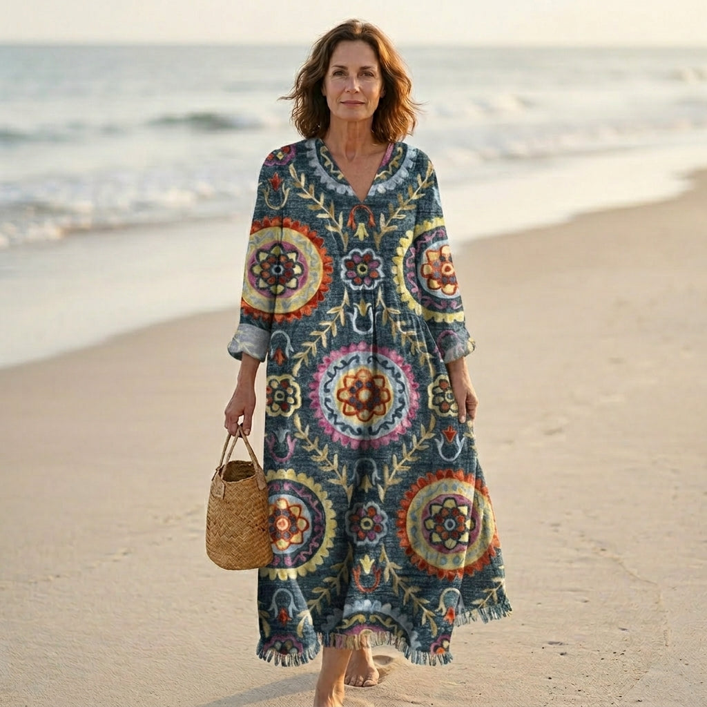 Gabrielle | Vestido Largo Motivos Bohemios