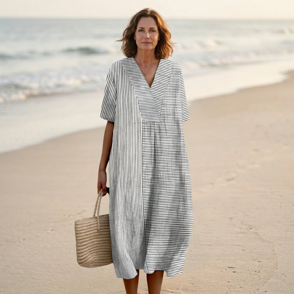 Delphine | Vestido Midi Rayado