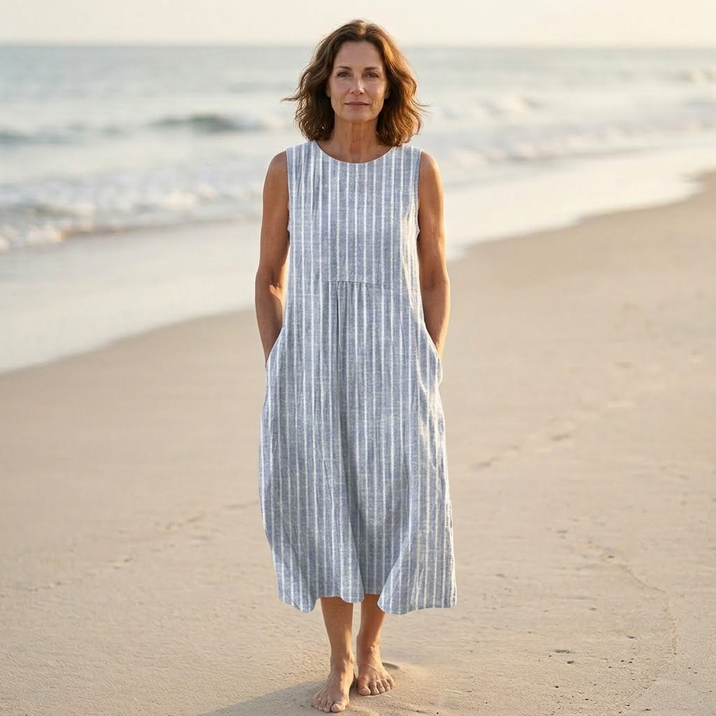 Anaïs | Vestido Rayado de Playa