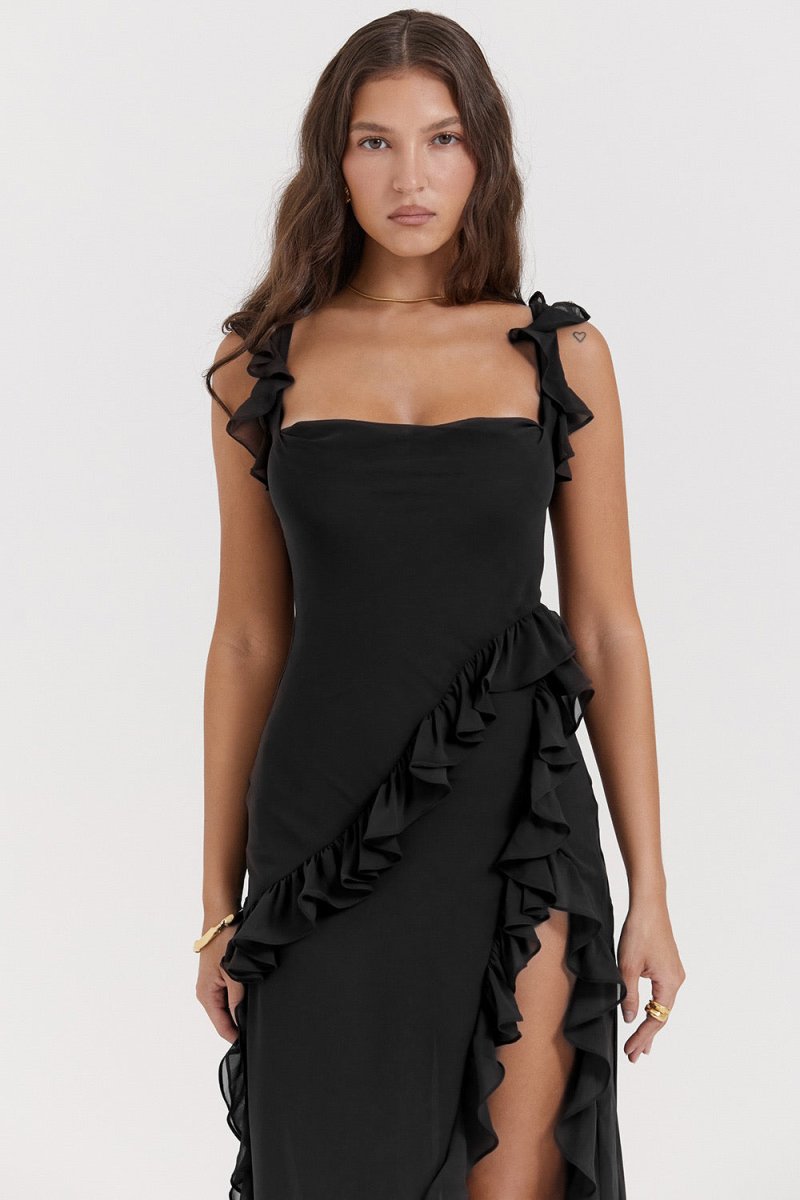 LEYLA | Vestido Maxí con volantes