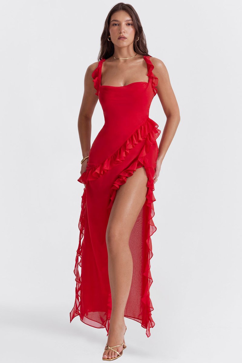 LEYLA | Vestido Maxí con volantes