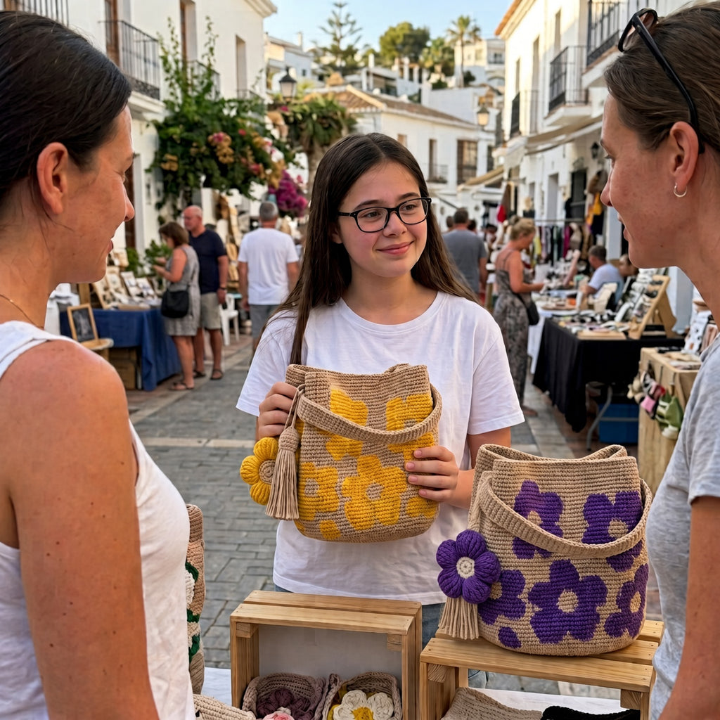 Bolso de Flores Tejido a Ganchillo Claudia