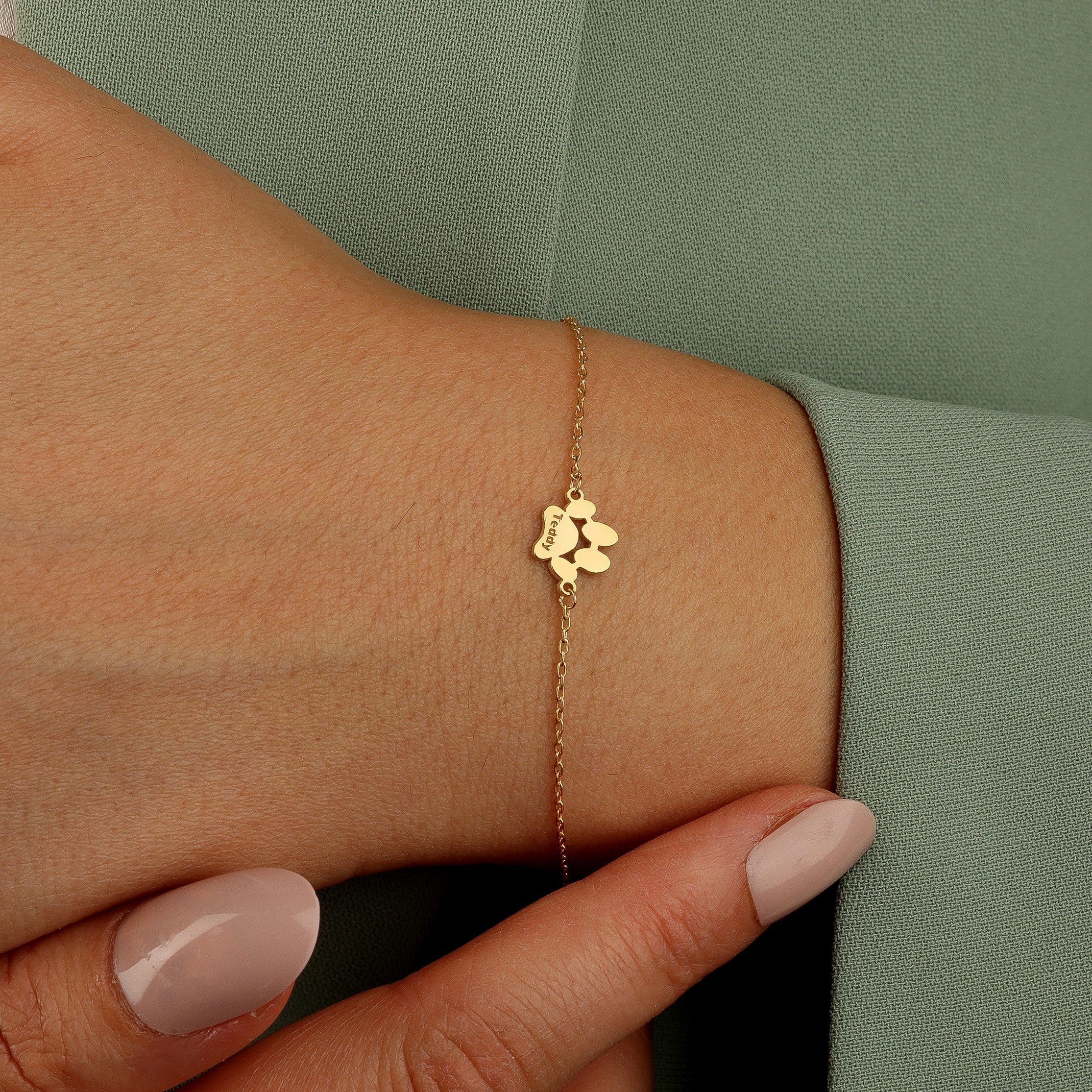 Collar/Pulsera con Nombre y Huella de Patas