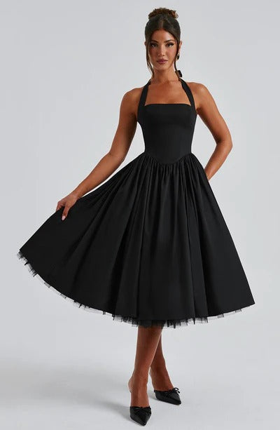 TESSA | Vestido midi con tirantes inspirado en lo vintage