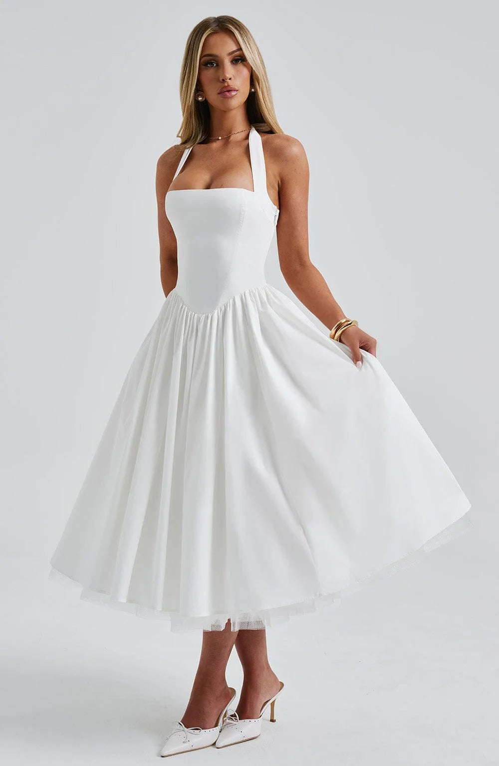 TESSA | Vestido midi con tirantes inspirado en lo vintage