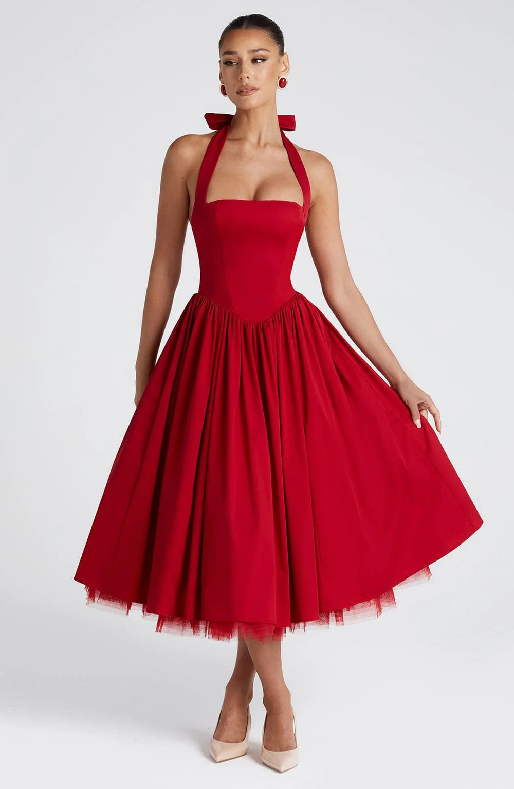 TESSA | Vestido midi con tirantes inspirado en lo vintage