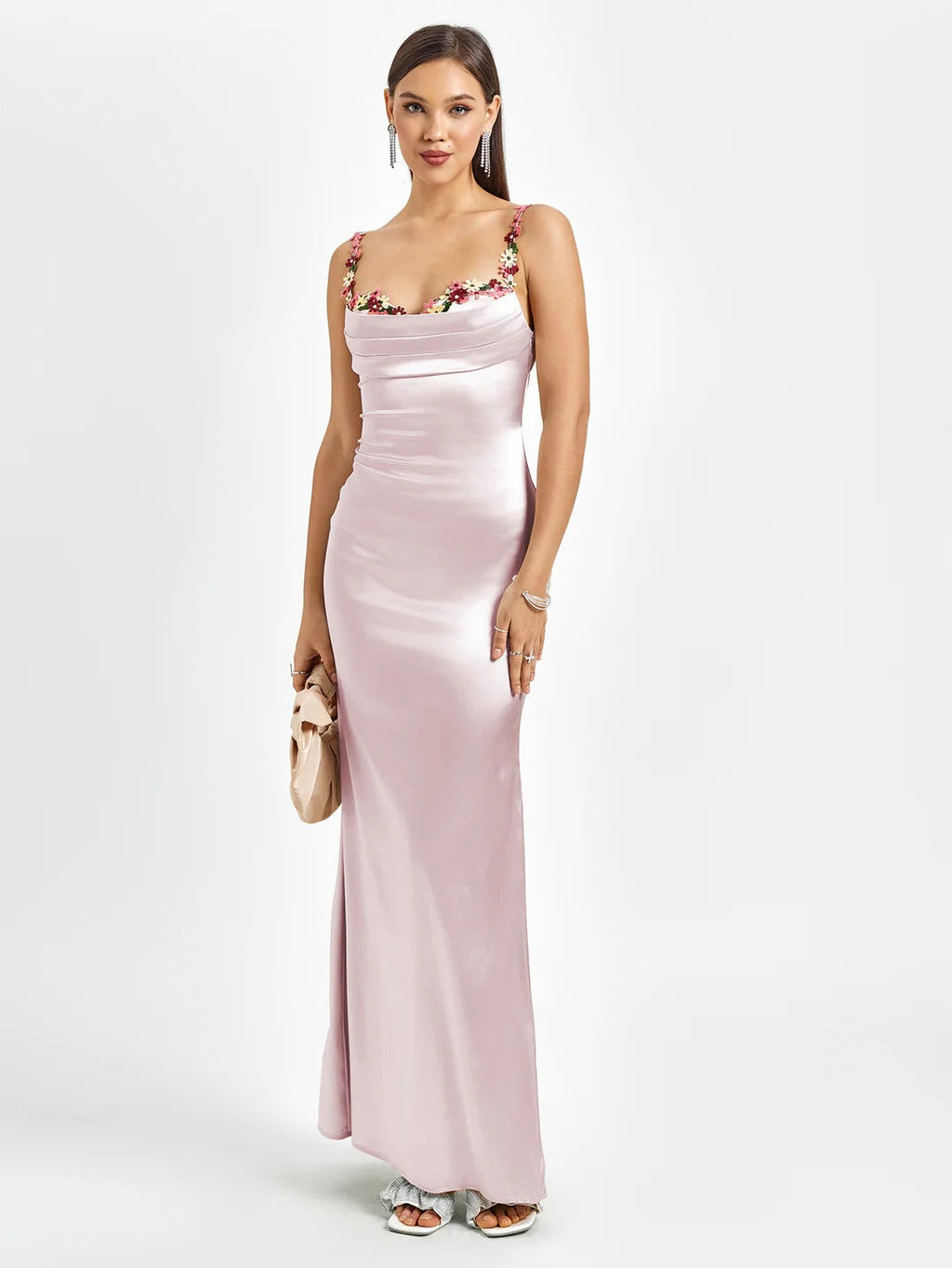 SARAH | Maxivestido de satén adornado