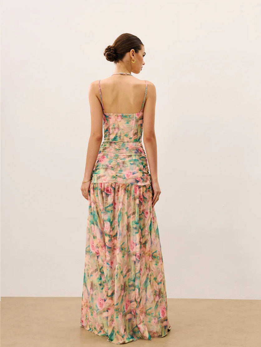 FIONA | Elegante vestido maxi corsé con abertura