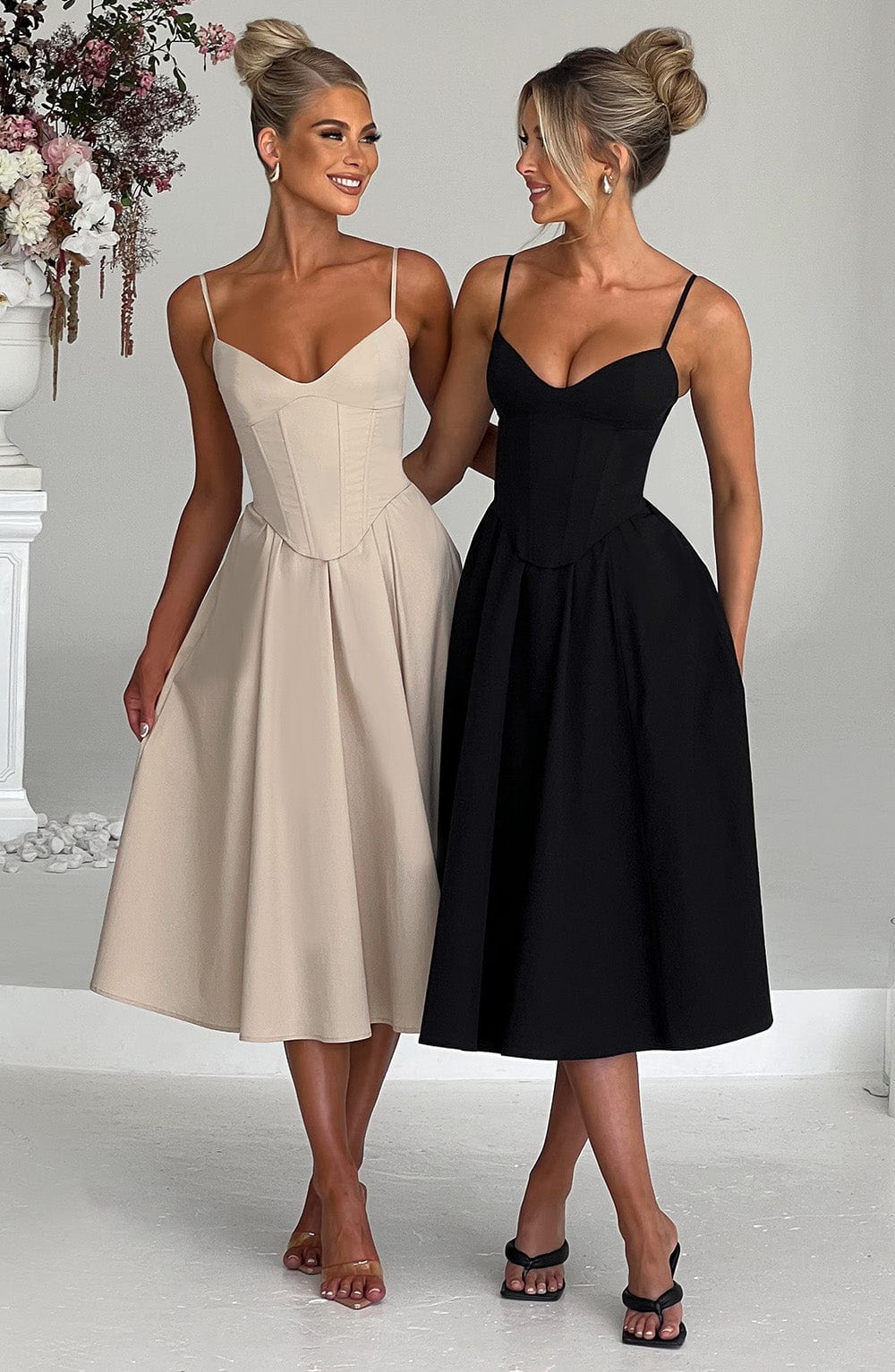 MAILEEN | Elegante vestido midi estilo corsé