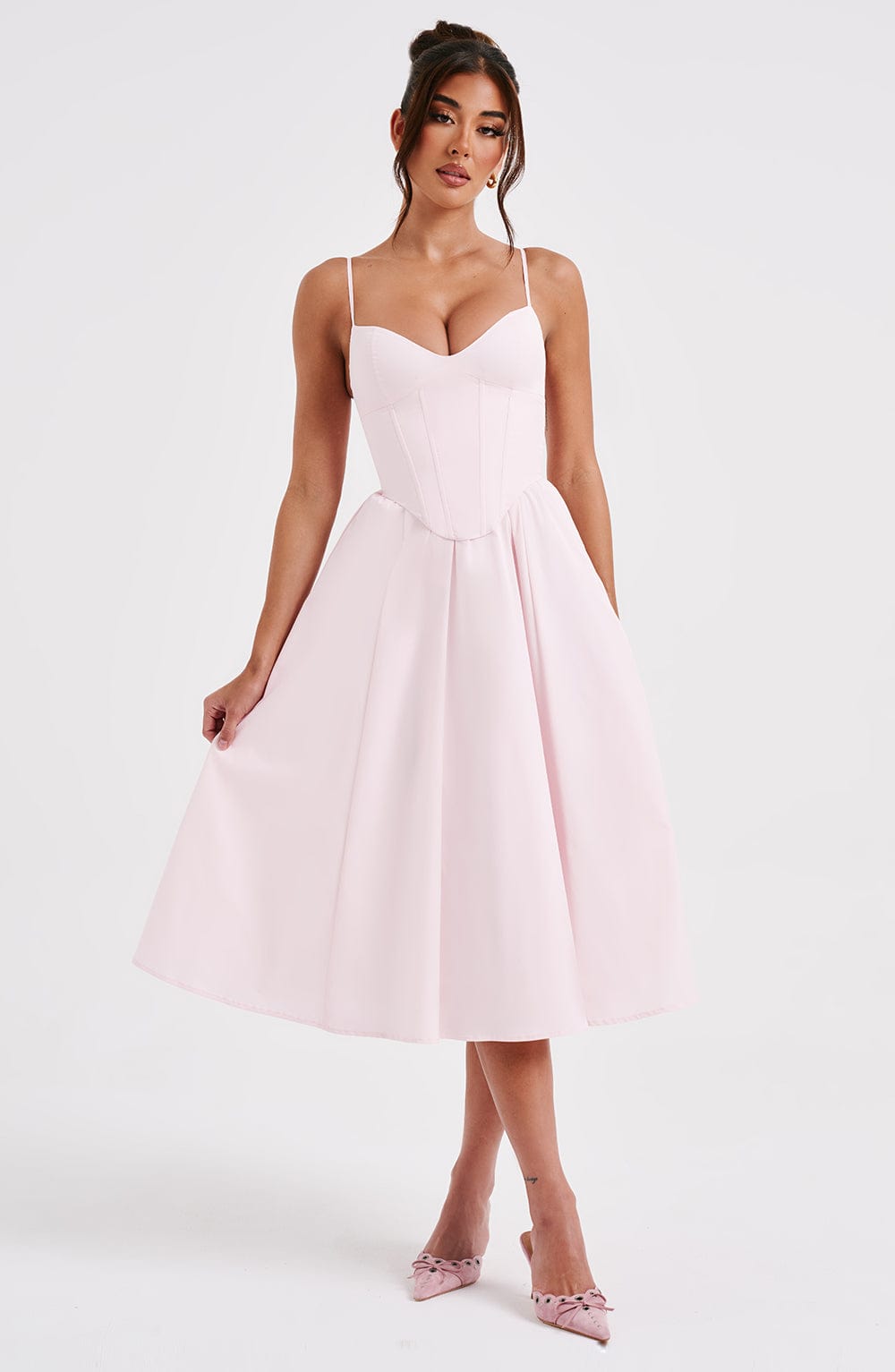 MAILEEN | Elegante vestido midi estilo corsé
