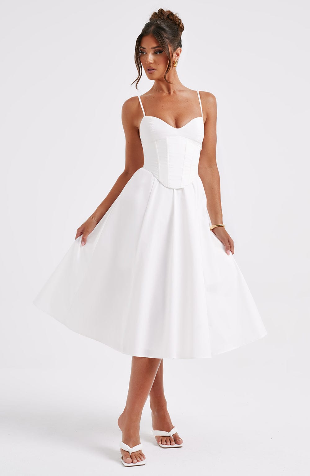 MAILEEN | Elegante vestido midi estilo corsé