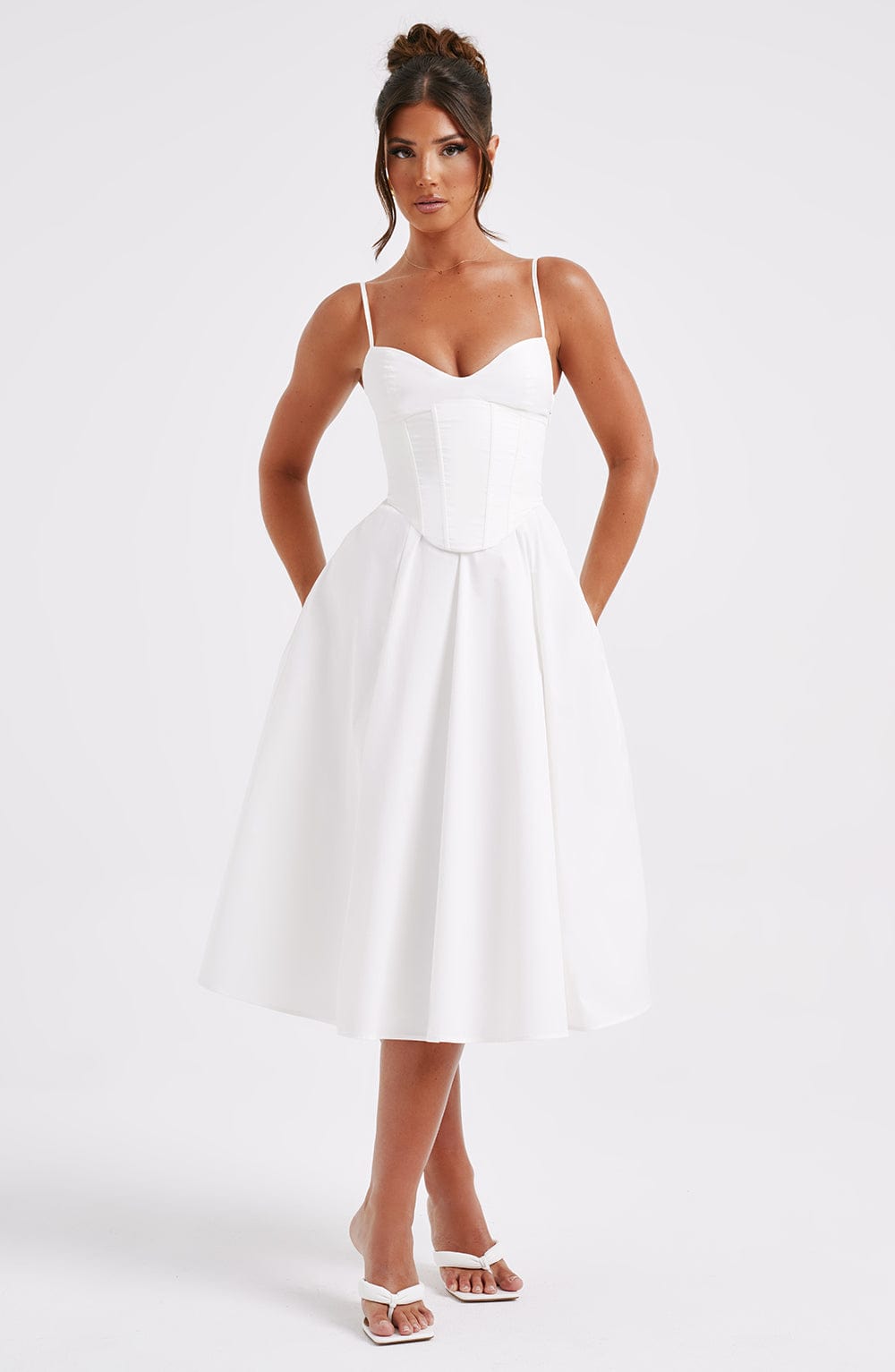 MAILEEN | Elegante vestido midi estilo corsé
