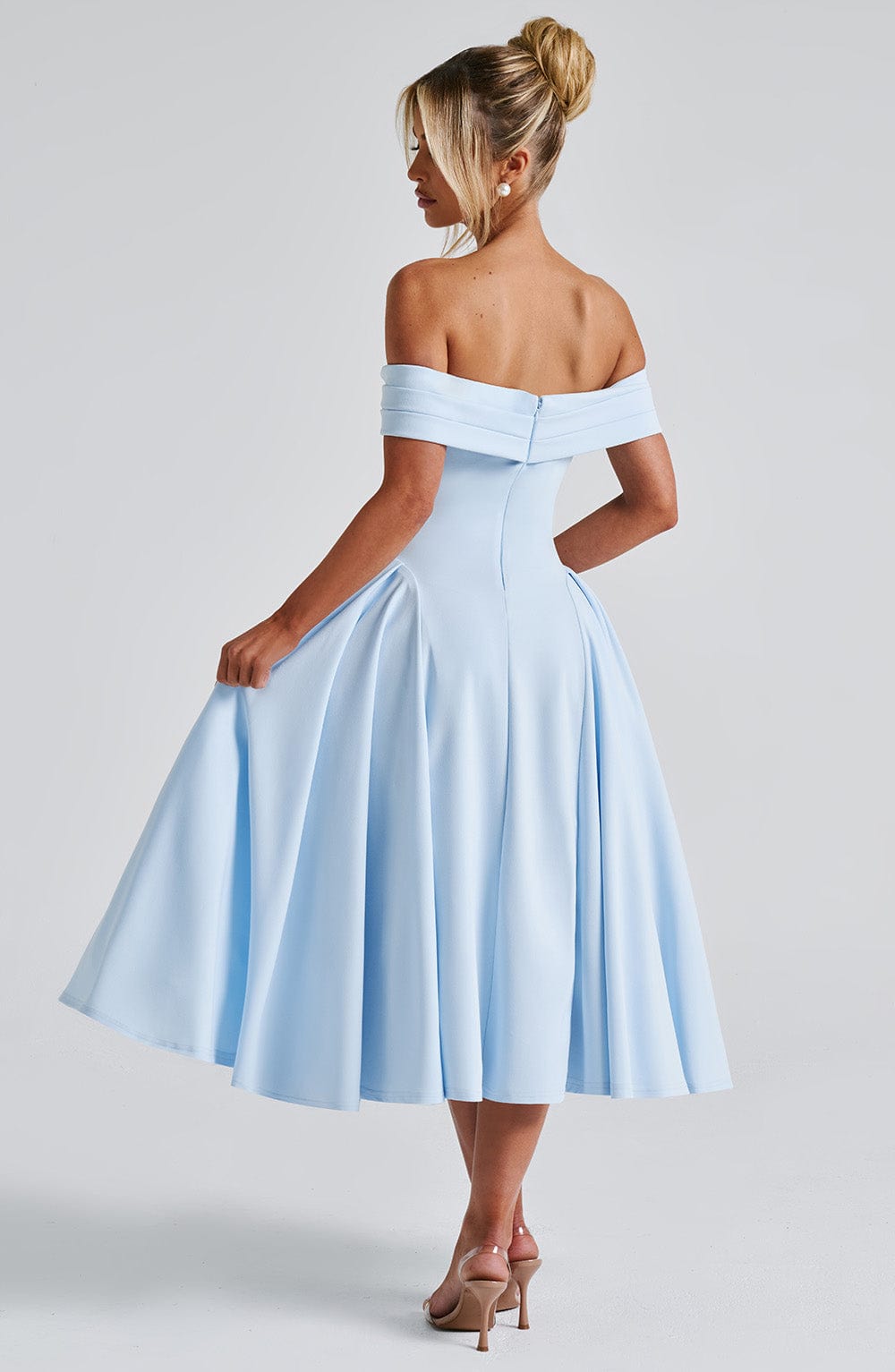 ELENA | Vestido Midi Estiloso Off-Shoulder