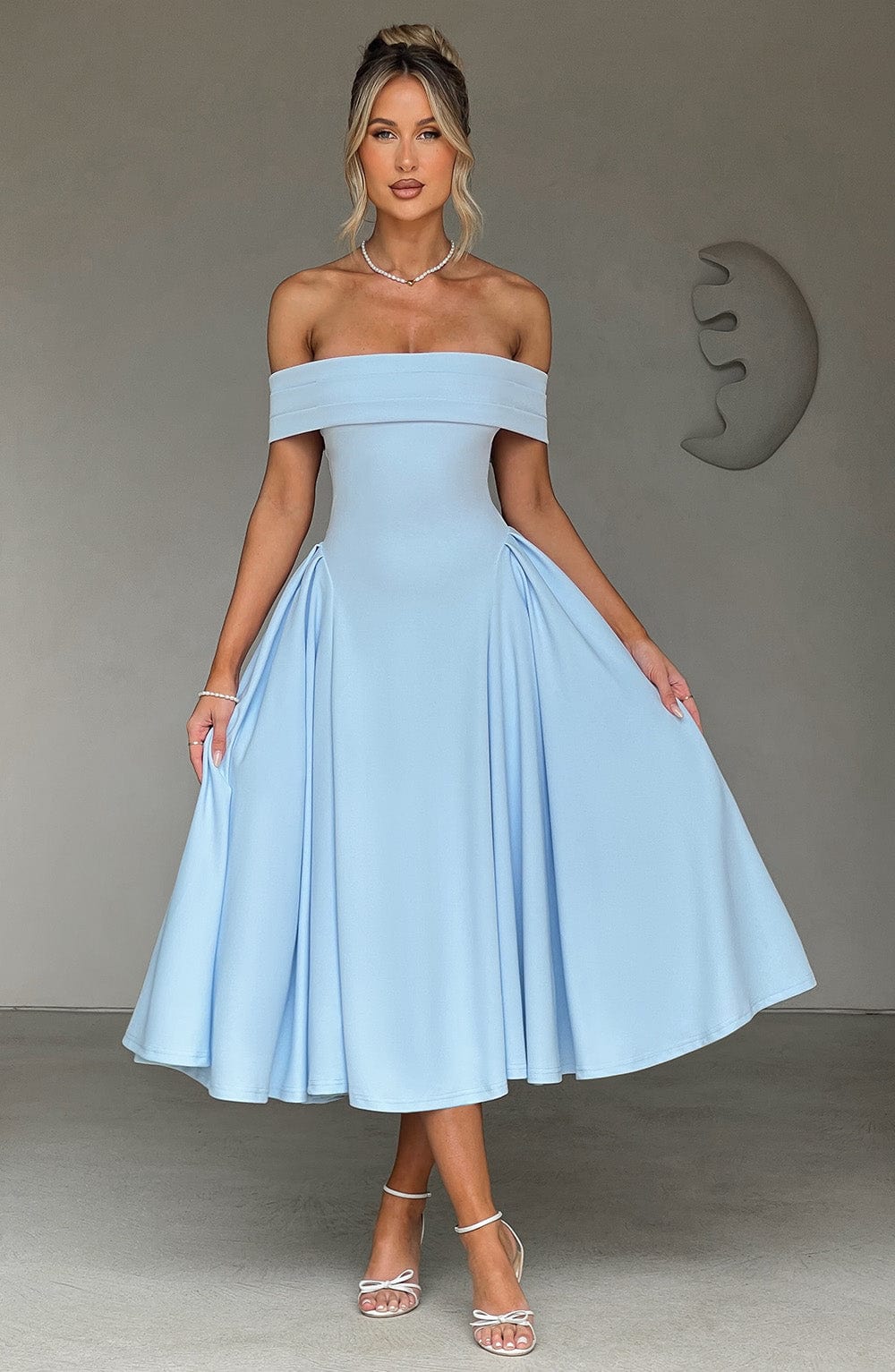 ELENA | Vestido Midi Estiloso Off-Shoulder