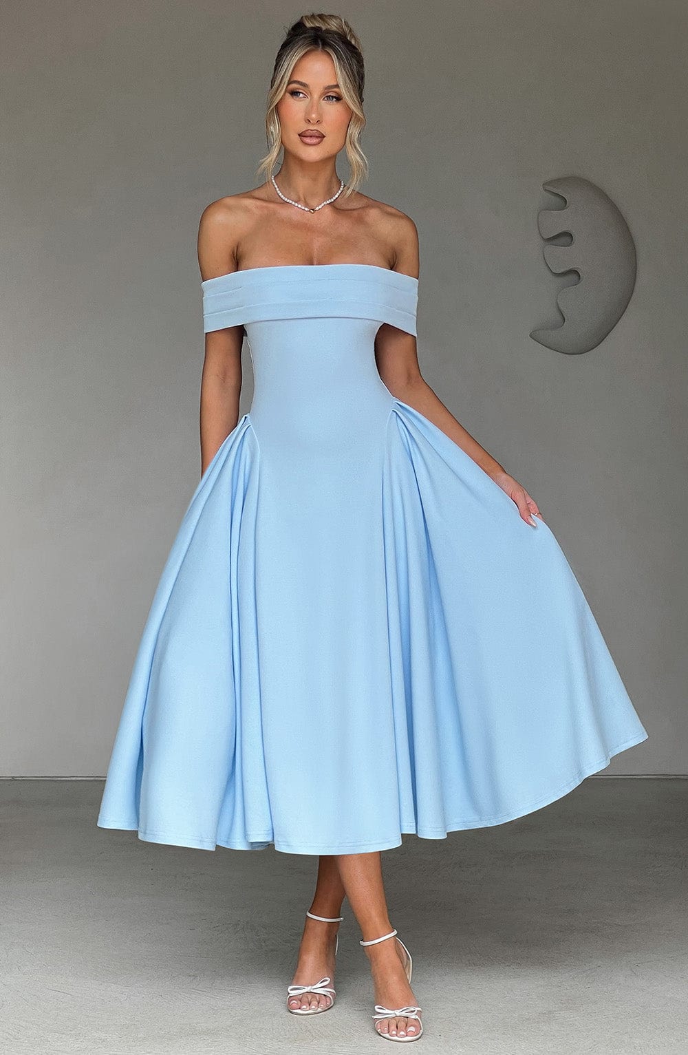 ELENA | Vestido Midi Estiloso Off-Shoulder