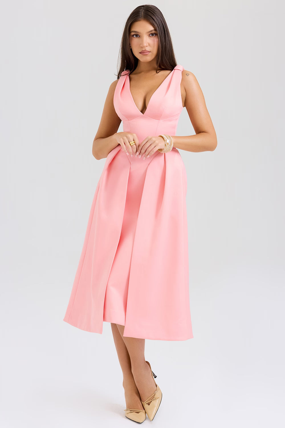 PAMMY | Vestido midi de satén