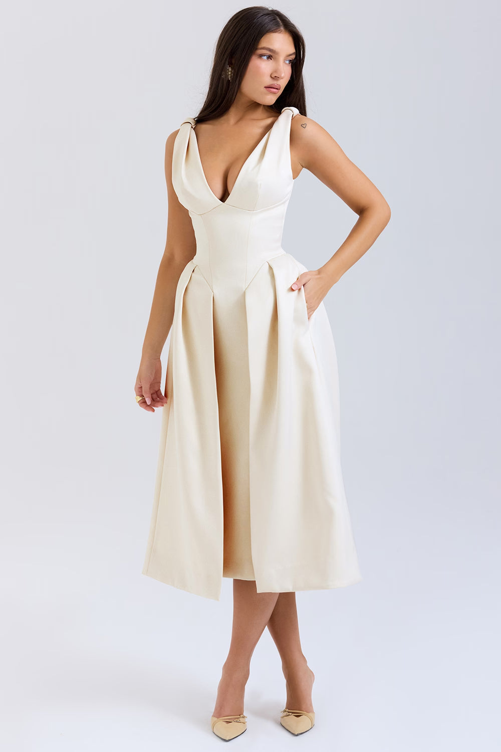 PAMMY | Vestido midi de satén