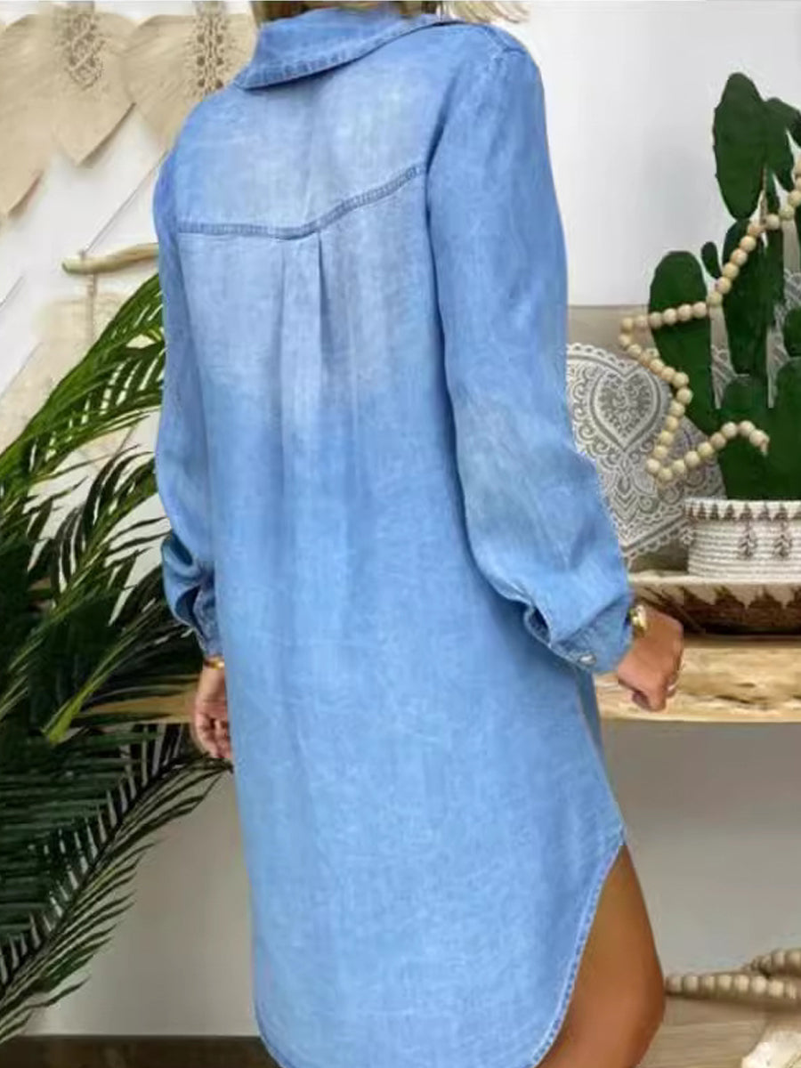 Donna | Vestido camisa de mezclilla casual elegante