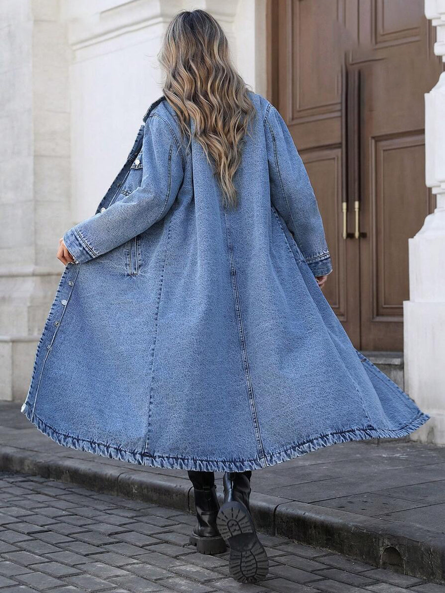Maya | Chaqueta de mezclilla larga y elegante