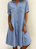 Patricia | Vestido Midi Casual de Denim