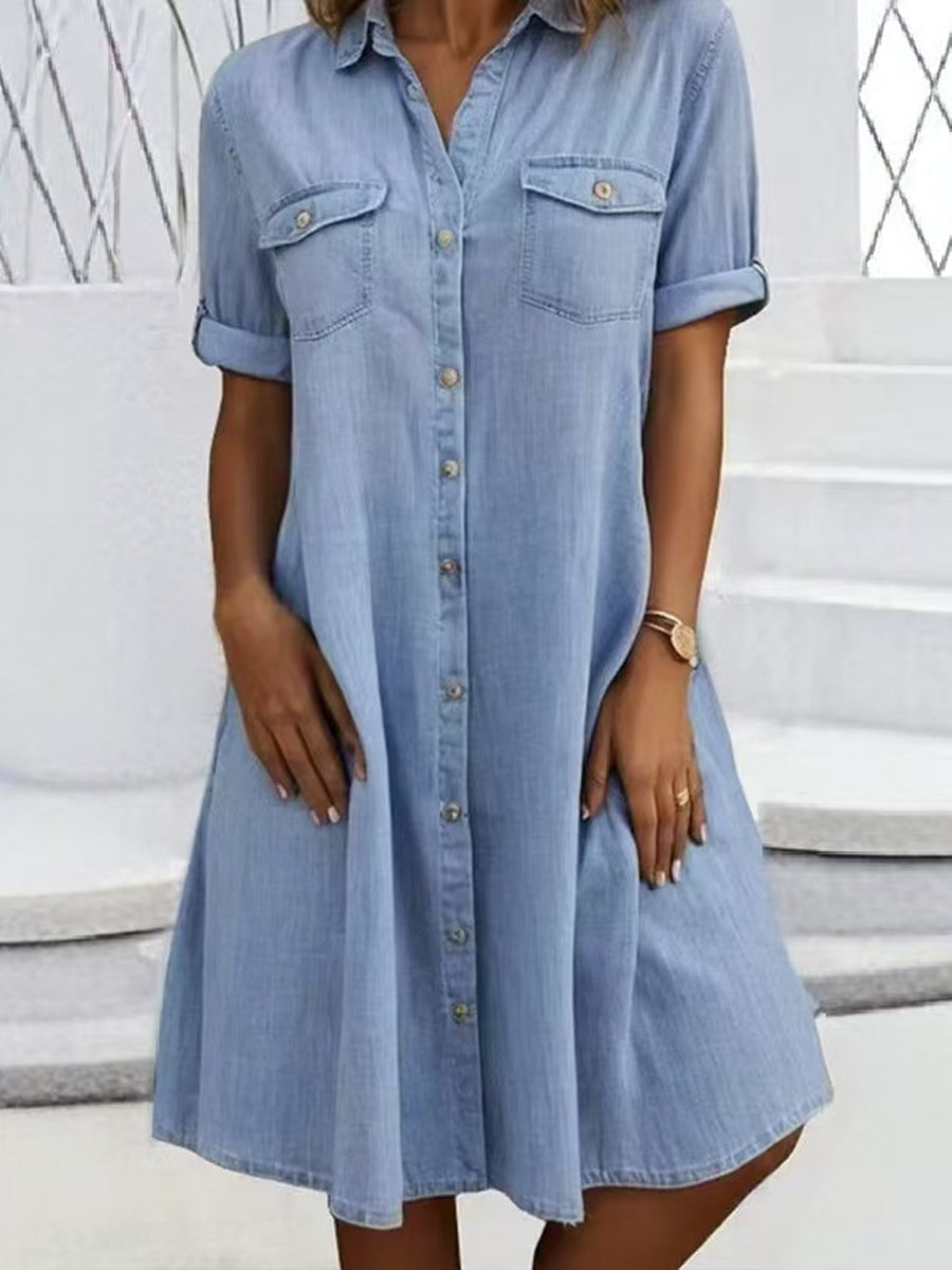 Patricia | Vestido Midi Casual de Denim