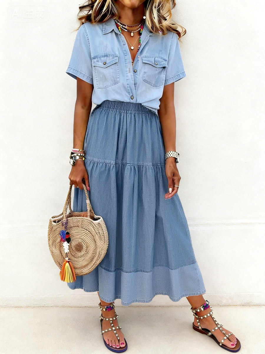 Sarah | Falda de jeans con cintura elástica