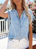 Betty | Camisa de Denim de Manga Corta
