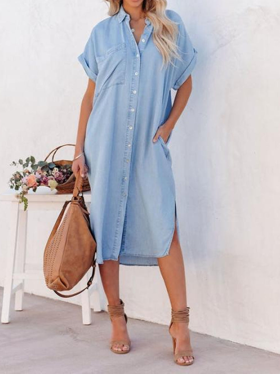 Karen | Camisa vestido de mezclilla ligera