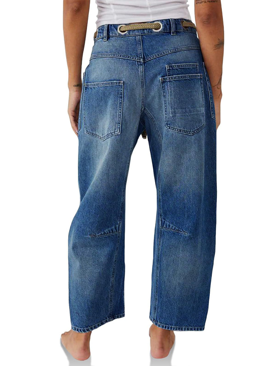 Margaret | Jeans patchwork con cuerda